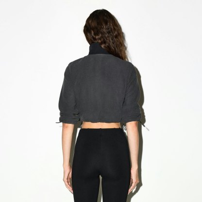 OUTDOOR FLEECE CROPPED 3/4 SLEEVE JACKET - ASH - image 13