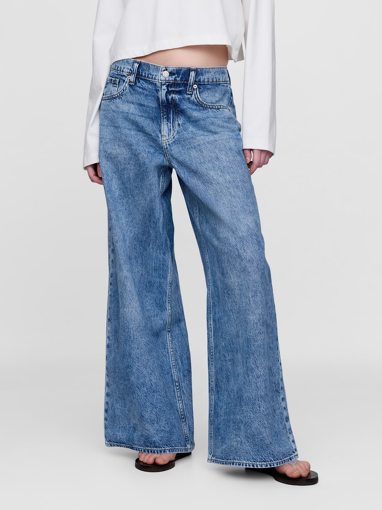 Low Slung Extra Baggy Jeans - Light indigo