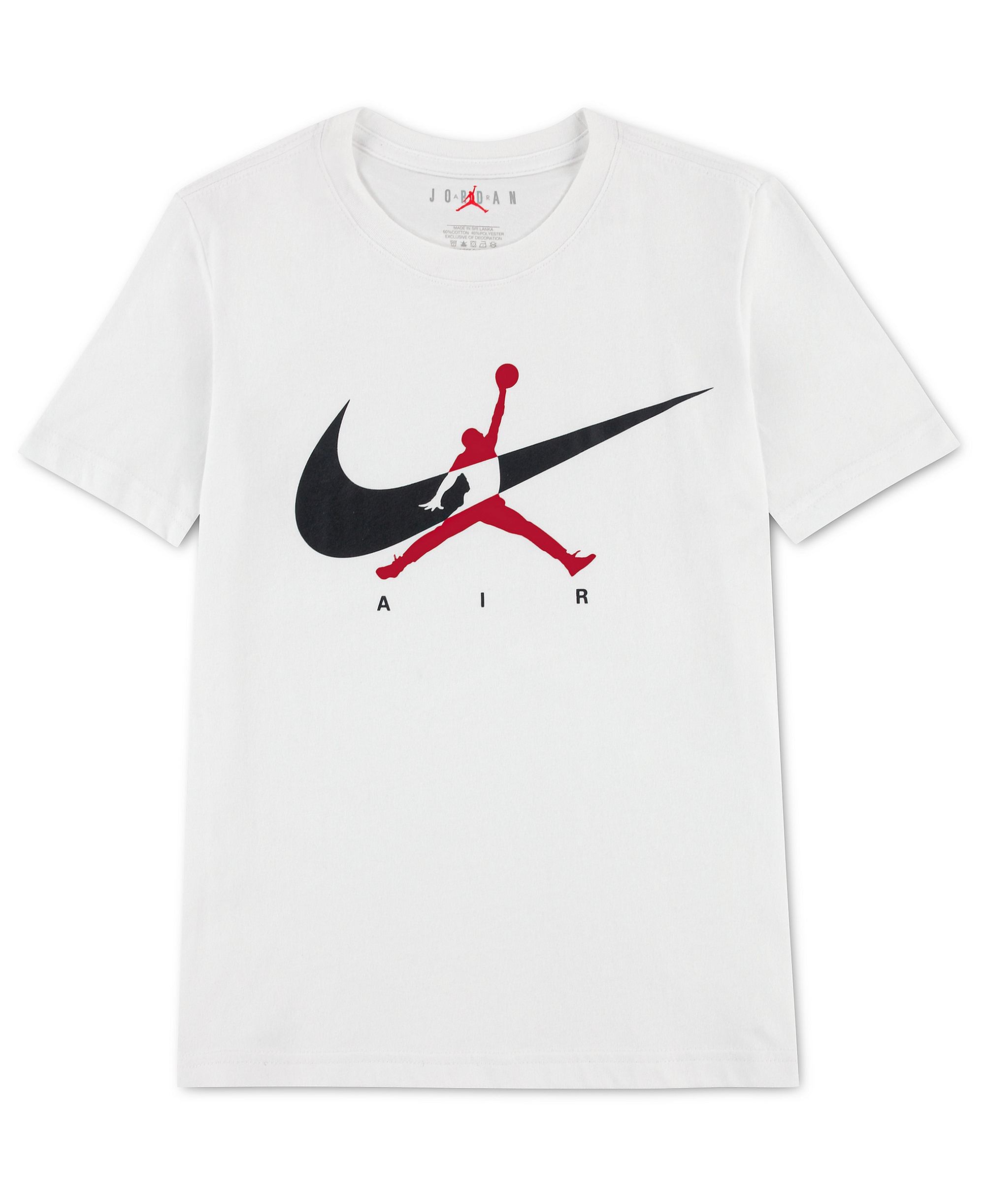 Jordan Boys' 8-20 Jumpman Swoosh Logo Crewneck T-Shirt - White