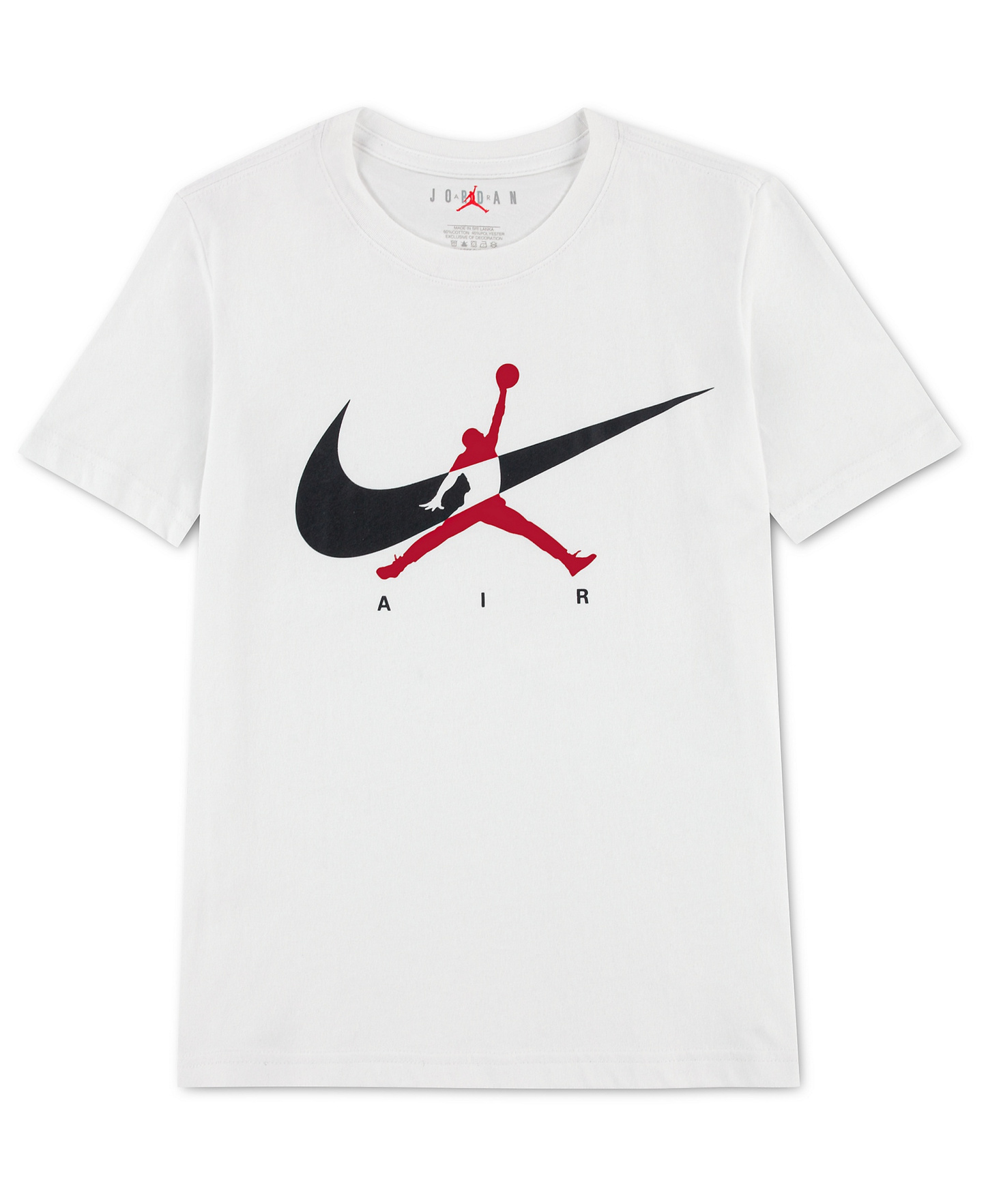 Jordan Boys' 8-20 Jumpman Swoosh Logo Crewneck T-Shirt - White