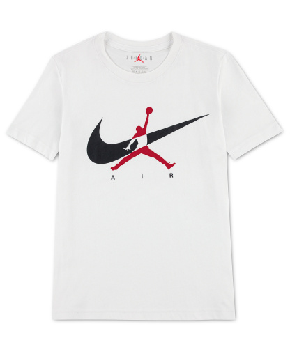 Jordan Boys' 8-20 Jumpman Swoosh Logo Crewneck T-Shirt - White