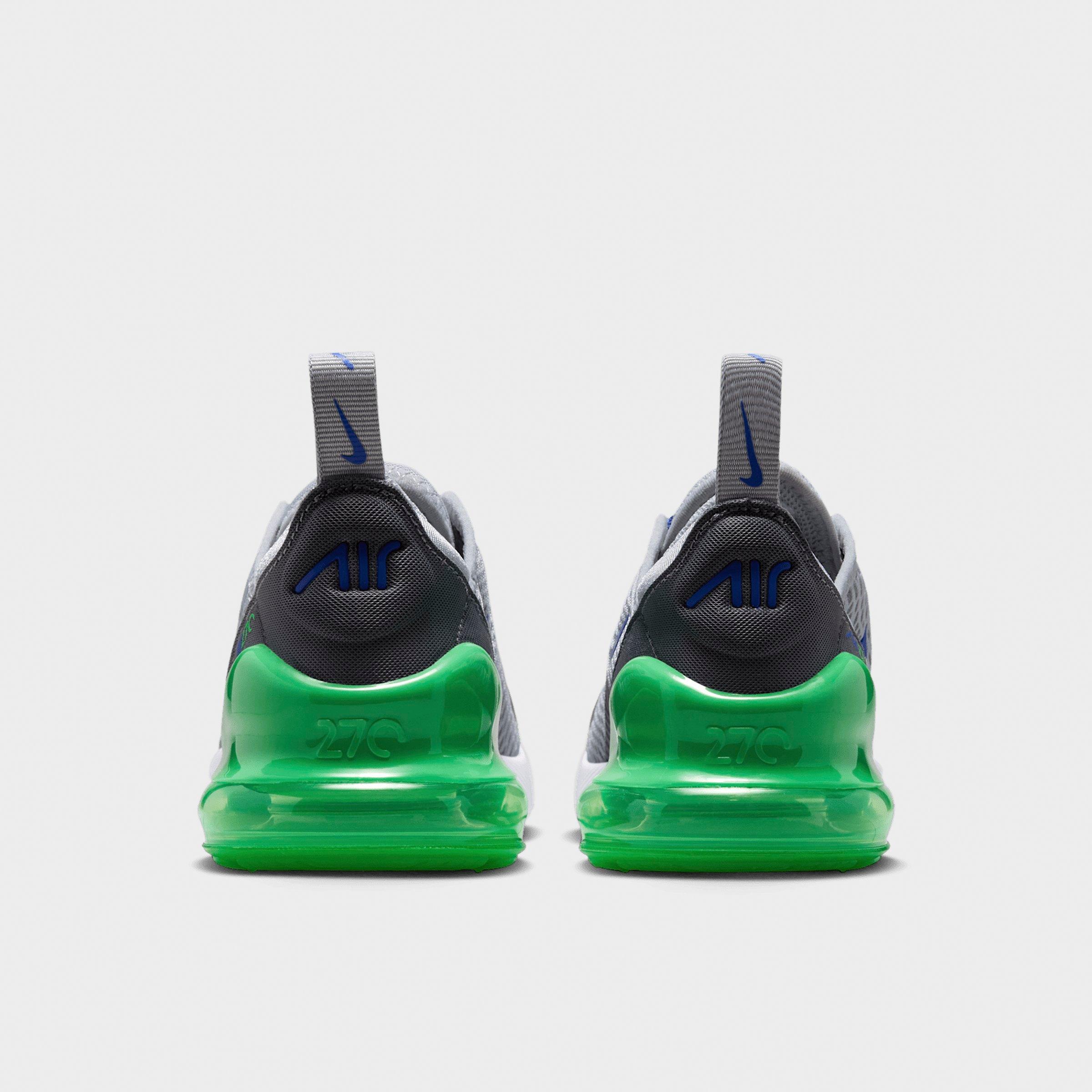Little Kids' Nithtke Air Max 270 Casual Shoes - Wolf Grey/Smoke Grey/Green Spark/Racer Blue - Back view