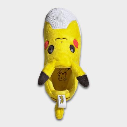 Little Kids' adidas x Pokemon Superstar Quickon Casual Shoes - Yellow/Core Black/Cloud White - Top view