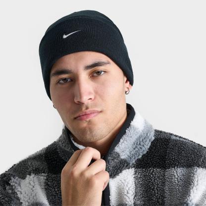 Nithtke Peak Swoosh Beanie Hat - Black