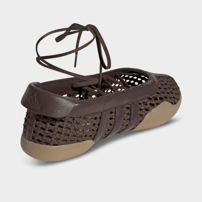 Women's adidas Originals Taekwondo Mei Ballet Casual Shoes - Brown/Brown/Gum - Detail shot