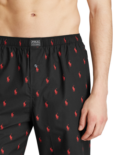 Polo Ralph Lauren Men's Polo Player Pajama Pants - Black/Red