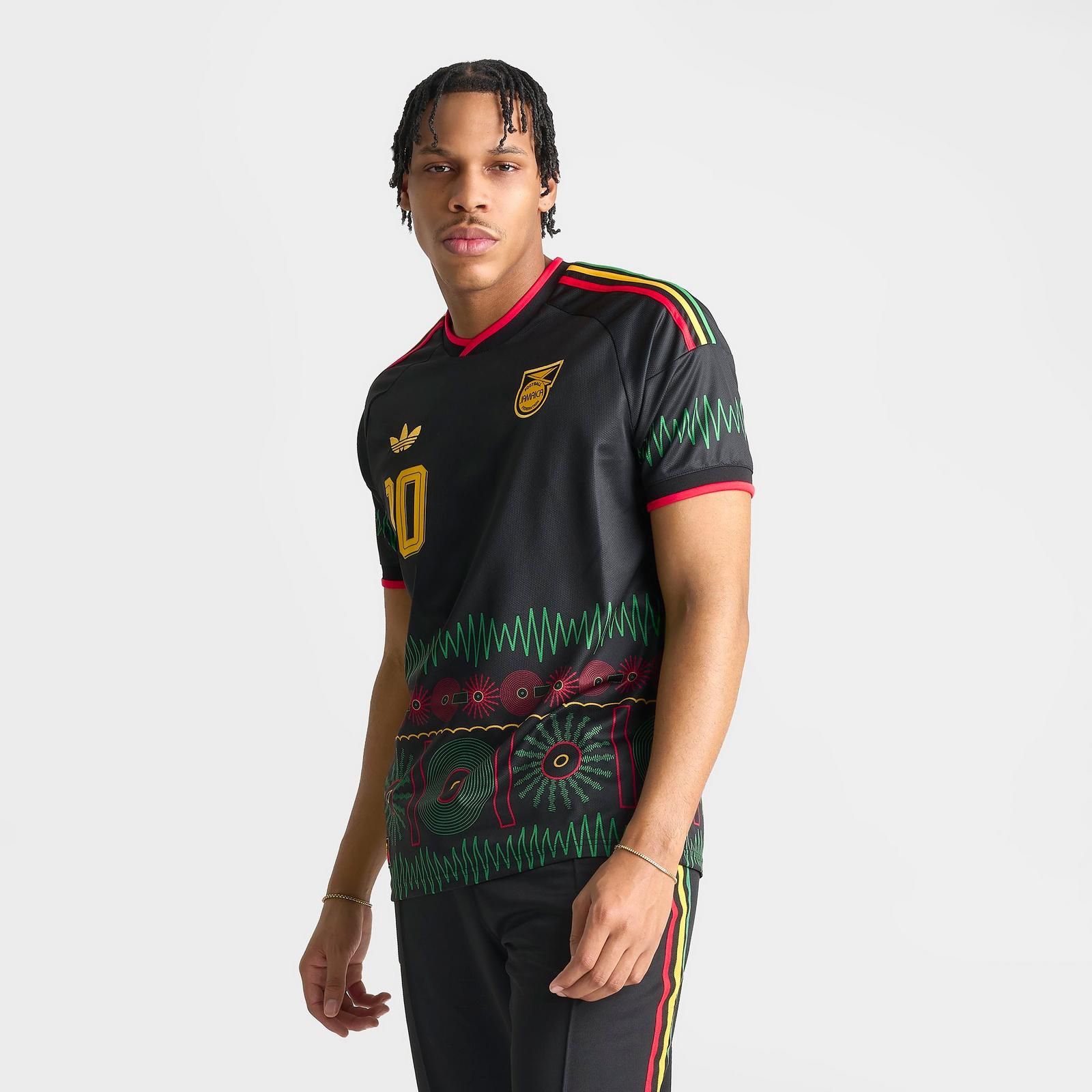Men's adidas Originals x Bob Marley Jamaica 26 Away Replica Soccer Jersey - Black - view 4
