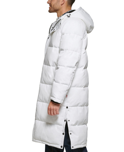 Levi's Men's Quilted Extra Long Parka Jacket - White