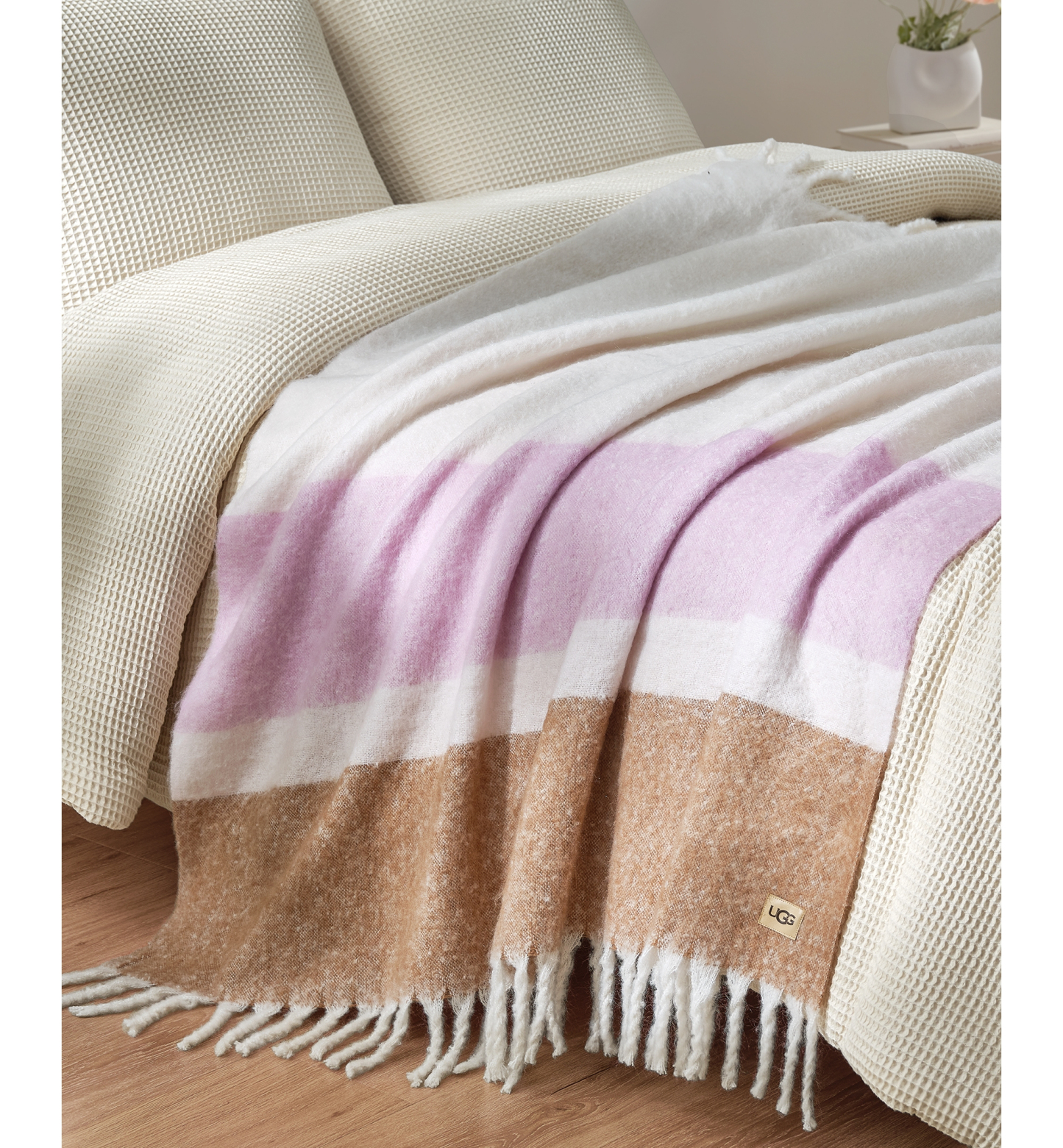 UGG® Simona Faux Mohair Throw, 50" x 70" - Rosetta Stripe