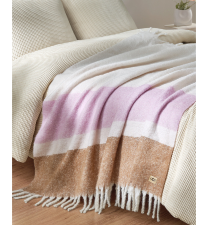 UGG® Simona Faux Mohair Throw, 50" x 70" - Rosetta Stripe