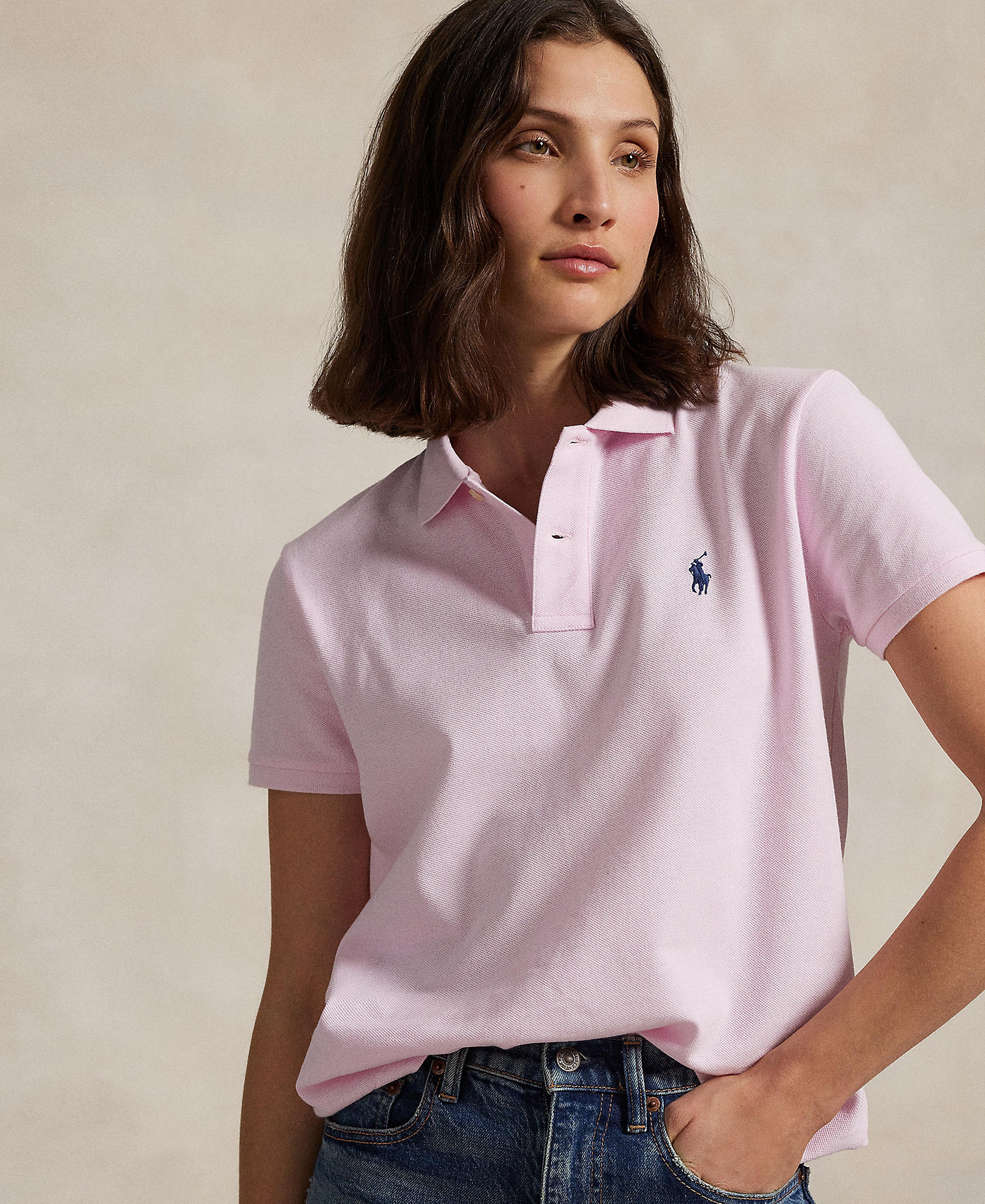 Polo Ralph Lauren Women's Classic-Fit Mesh Polo Shirt - Sunkissed Pink