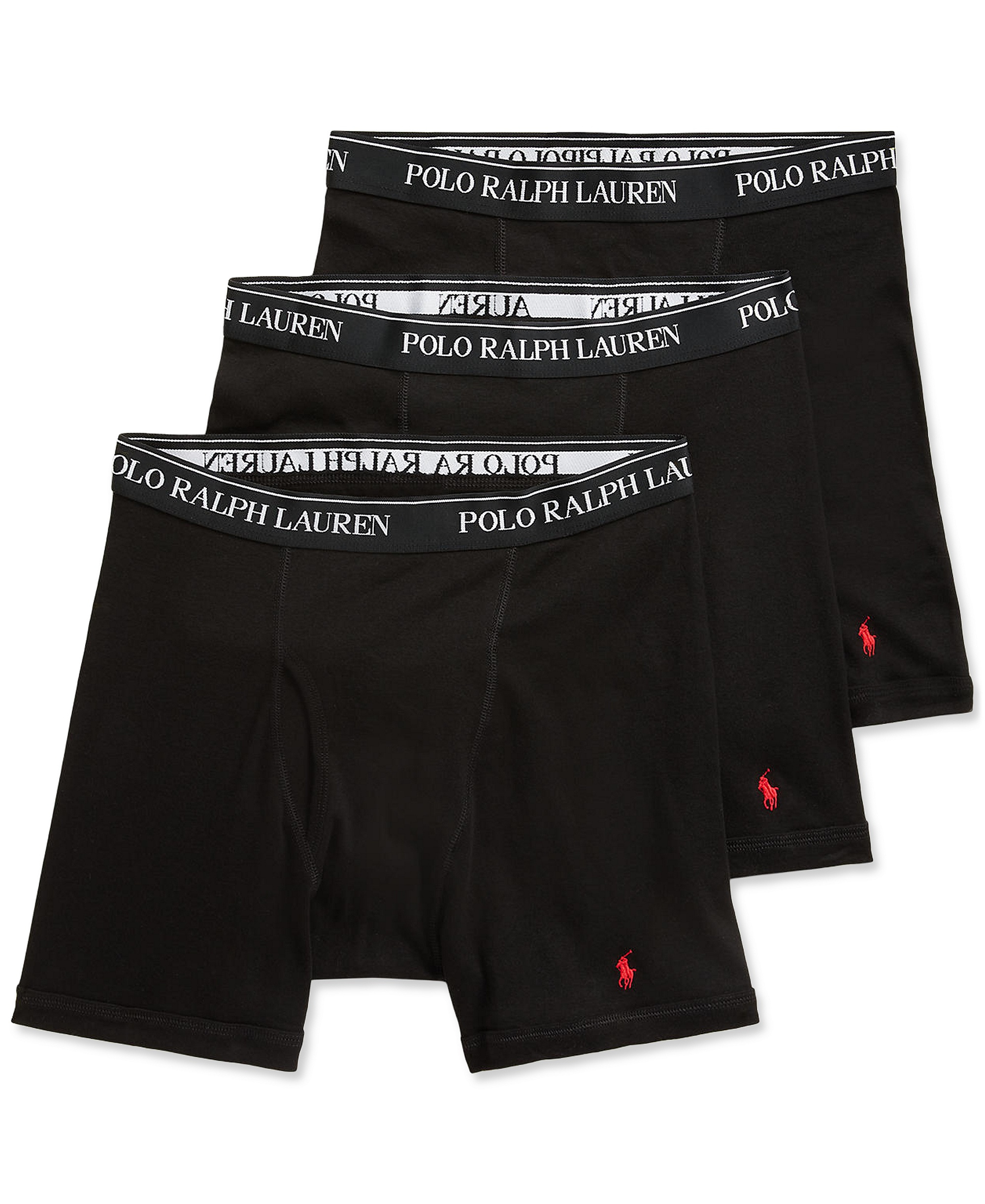 Polo Ralph Lauren Men's 3-Pack Classic Cotton Boxer Briefs - Polo Black