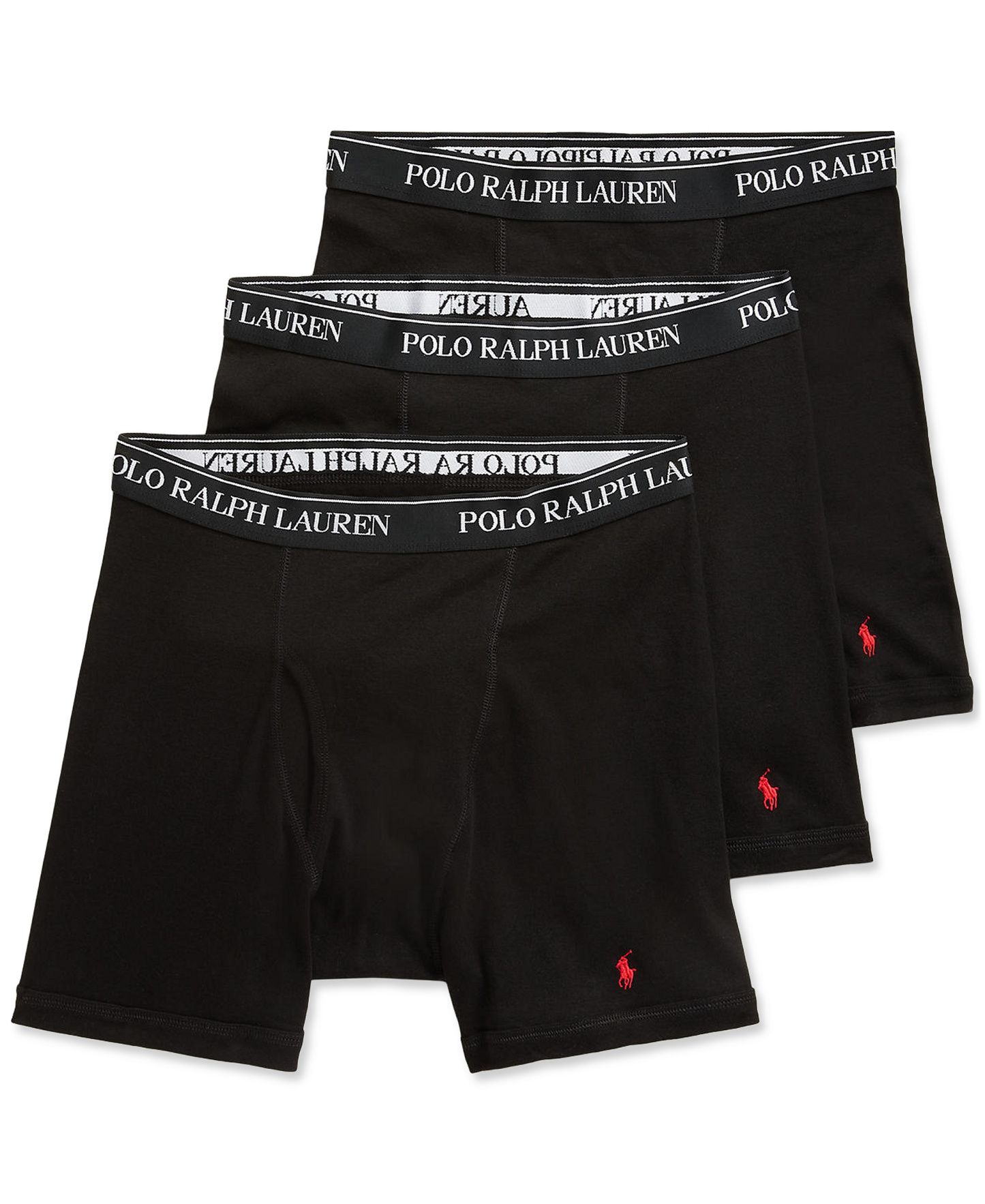 Polo Ralph Lauren Men's 3-Pack Classic Cotton Boxer Briefs - Polo Black