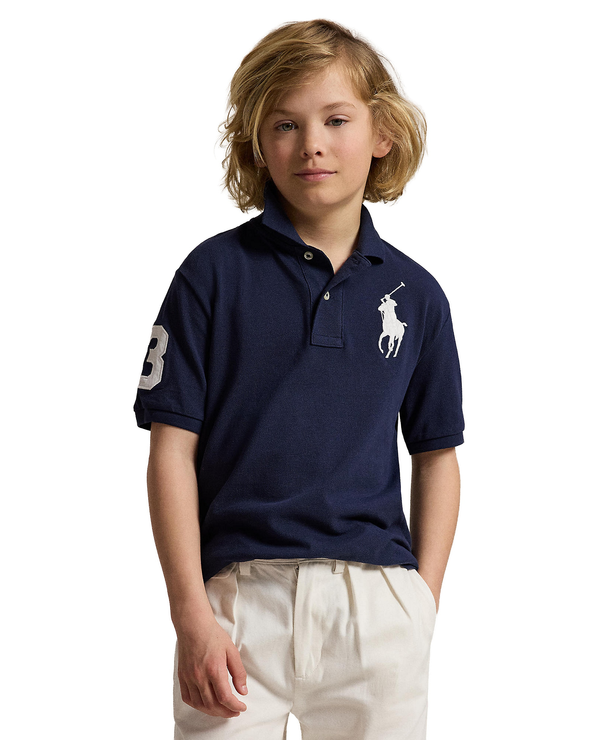 Polo Ralph Lauren Boys' 8-20 Big Pony Cotton Mesh Short-Sleeve Polo Shirt - Refined Navy