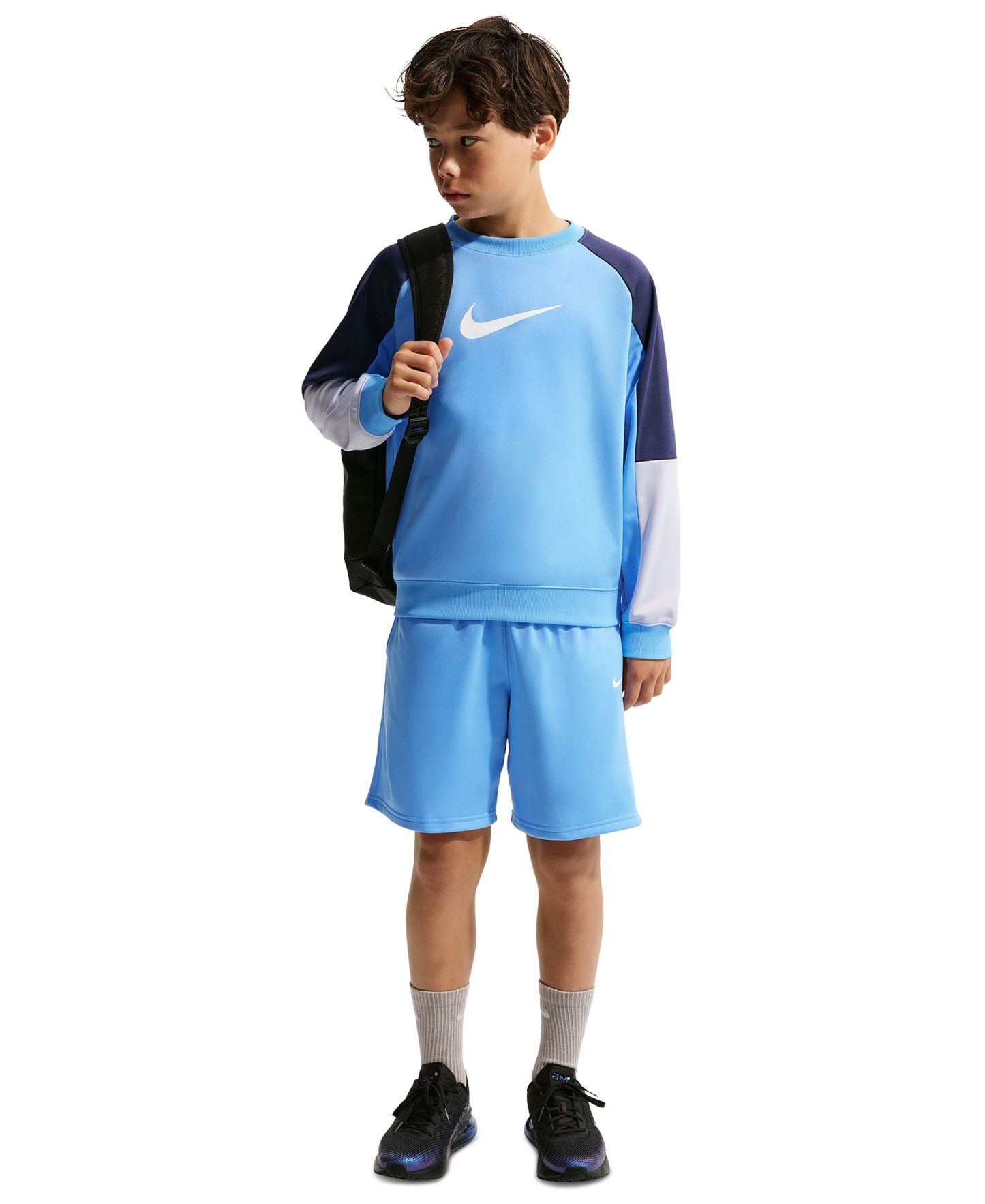 Nike Boys' 8-20 Sportswear Crewneck Sweatshirt & Shorts, 2-Piece Set - University Blue