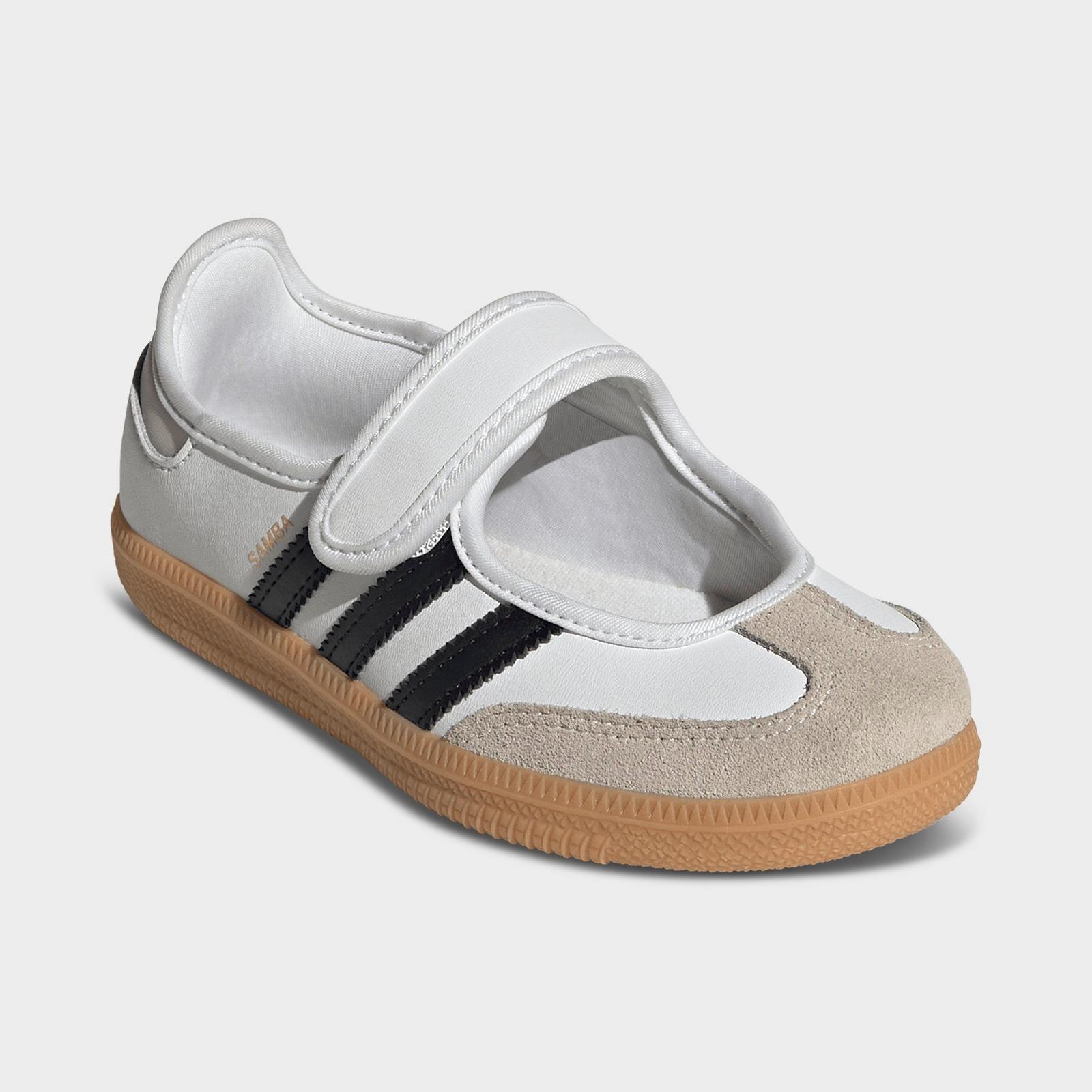 Girls' Little Kids' adidas Originals Samba Jane Casual Shoes - Cloud White/Core Black/Gum - view 2