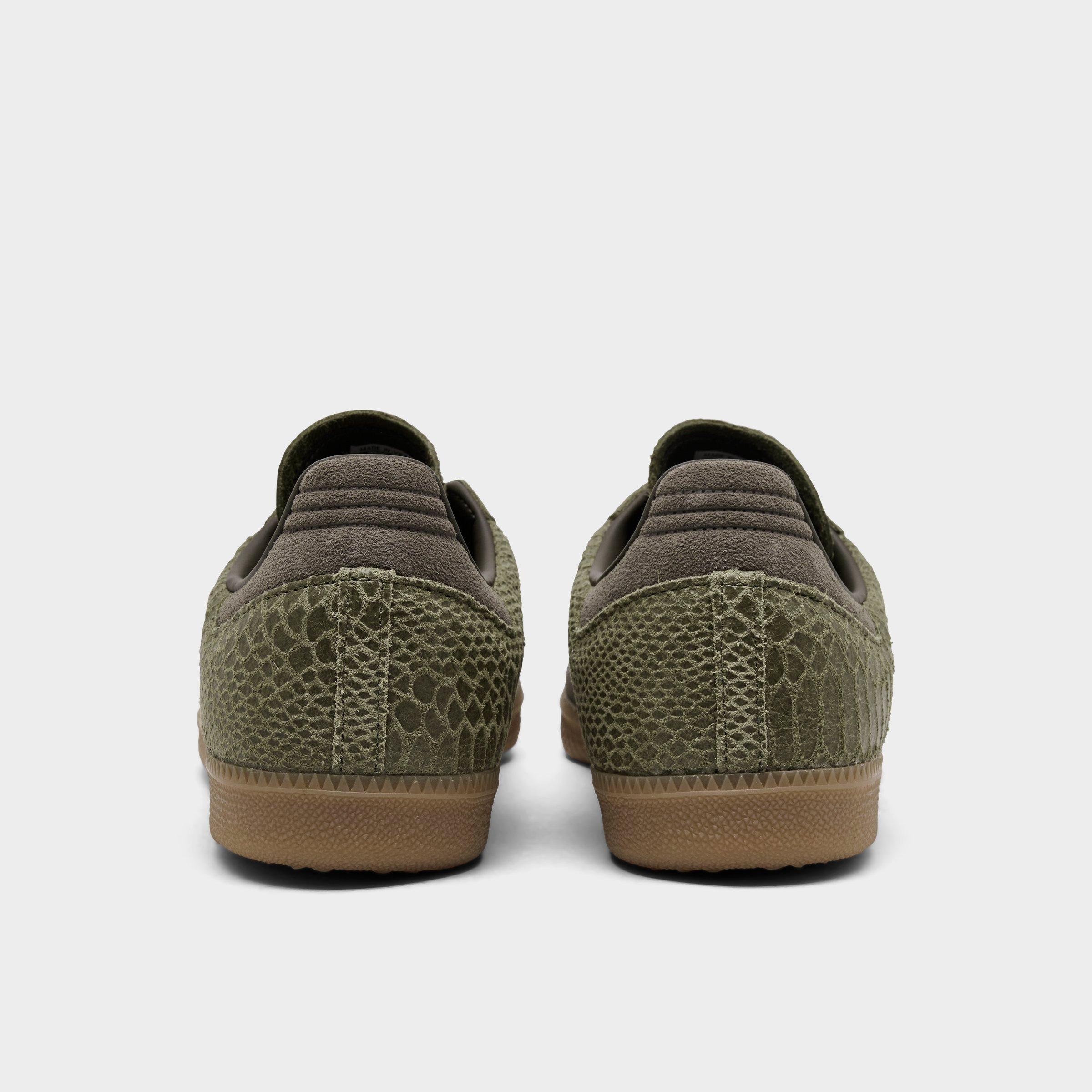 Men's adidas Originals Samba OG Casual Shoes - Part 2 - Focus Olive/Off White/Gum - Back view