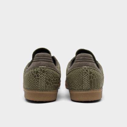 Men's adidas Originals Samba OG Casual Shoes - Part 2 - Focus Olive/Off White/Gum - Back view