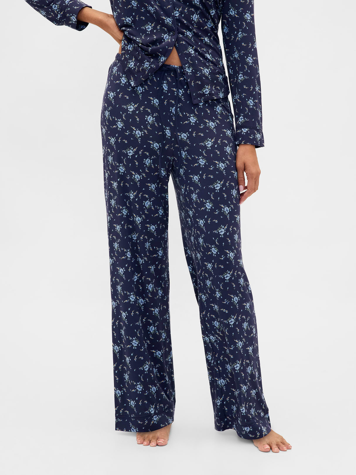SoftMade Modal PJ Pants - Navy blue floral