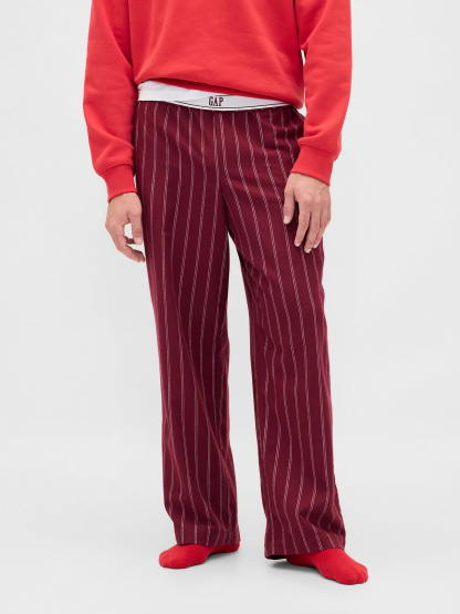 Adult Softest Flannel PJ Pants - Purple burgundy stripe