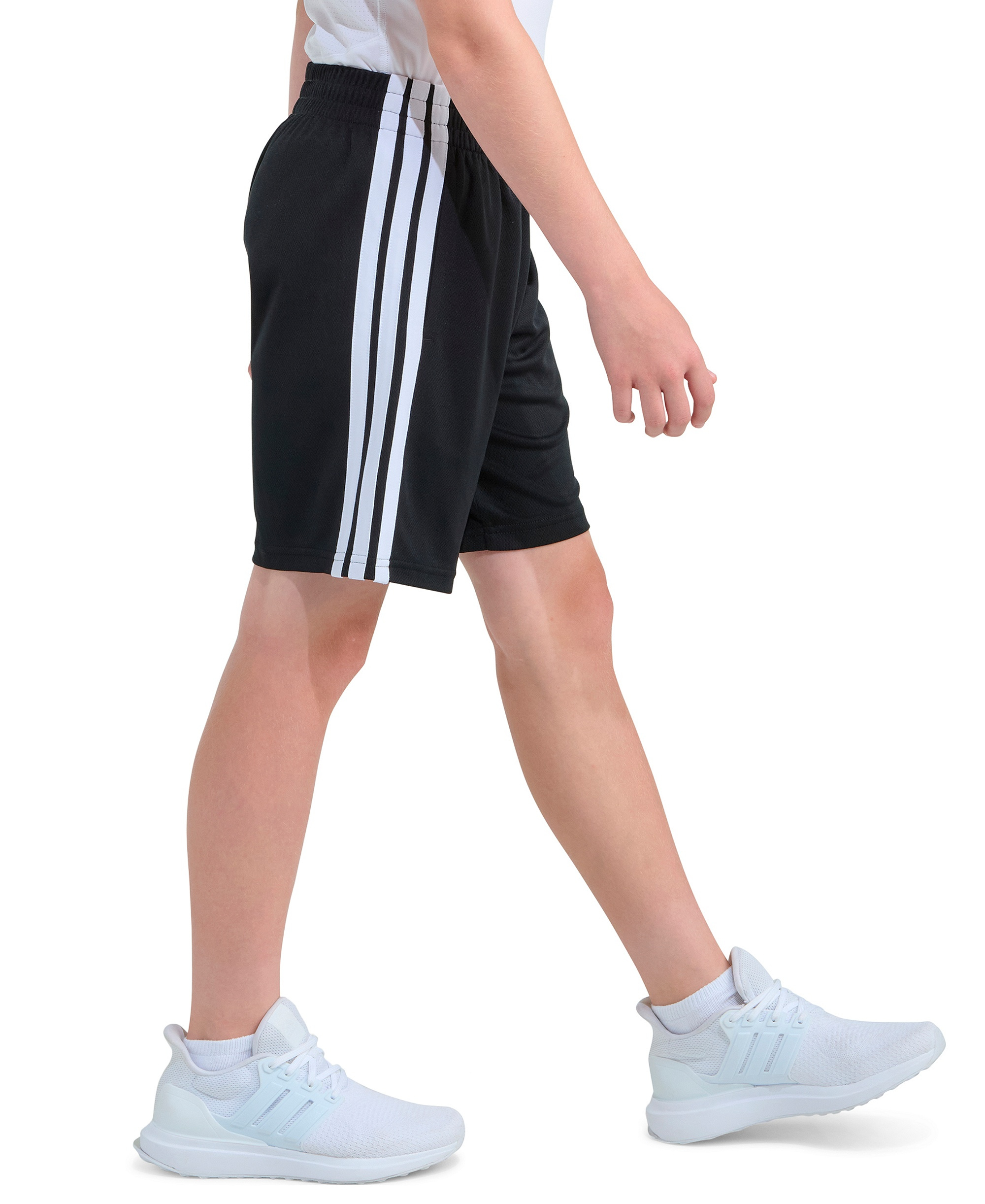 adidas Boys' 8-18 Elastic Waistband Drawcord Shorts - Black