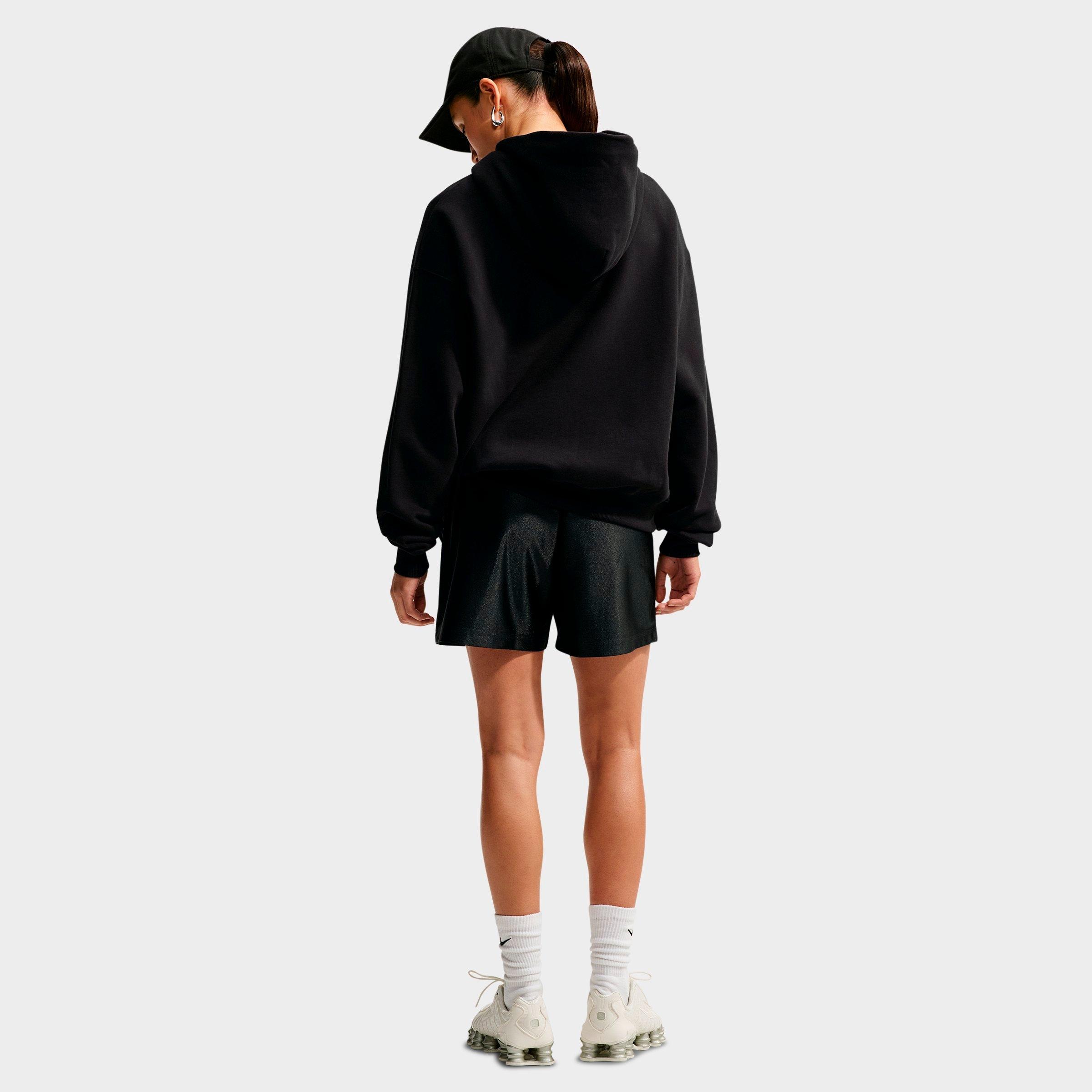 Women's Nithtke Studio Fleece Medium Weight "Graphic Pack" Logo Oversized Pullover Hoodie - Total Black/White