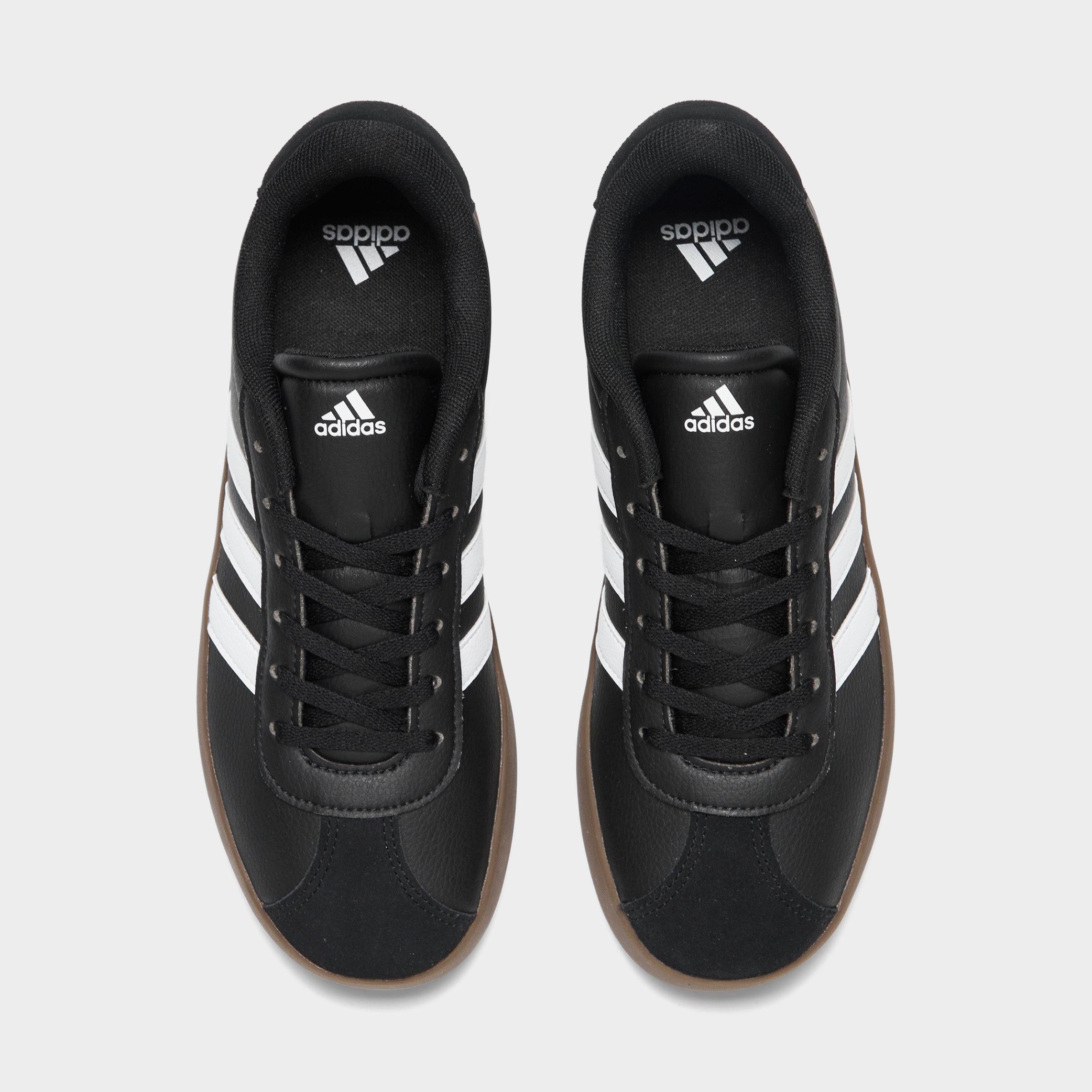 Big Kids' adidas VL Court 3.0 Skateboarding Casual Shoes - Core Black/Cloud White/Gum - Top view