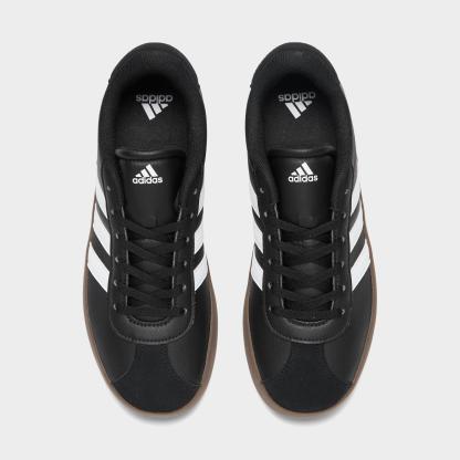Big Kids' adidas VL Court 3.0 Skateboarding Casual Shoes - Core Black/Cloud White/Gum - Top view