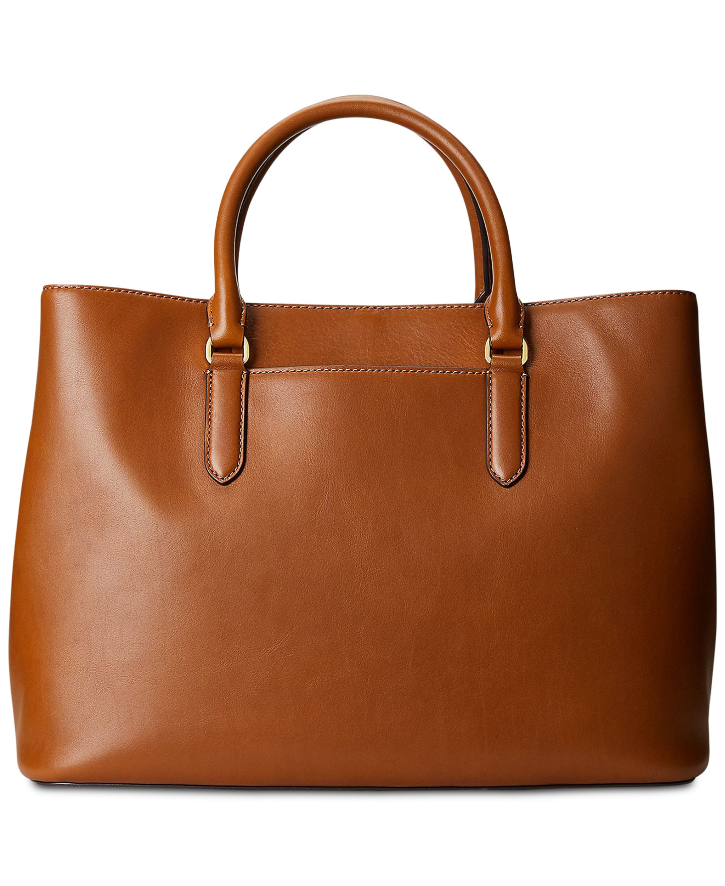 Lauren Ralph Lauren Full-Grain Leather Large Marcy Satchel Bag - Lauren Tan
