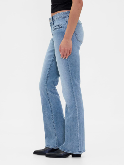 Low Rise Long & Lean Split-Hem Jeans - Light indigo