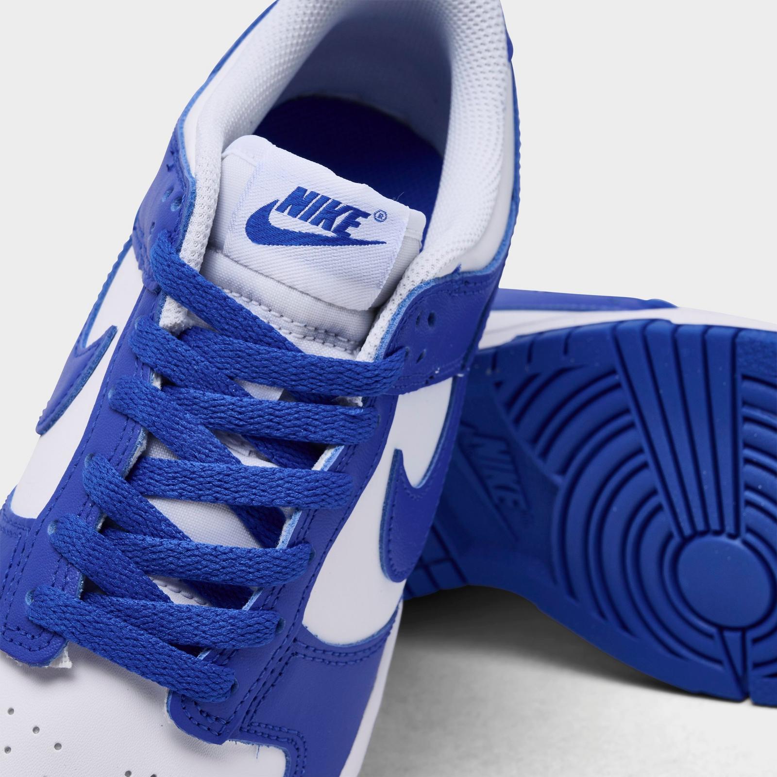 Big Kids' Nike Dunk Low Casual Shoes - White/Hyper Royal/Hyper Royal