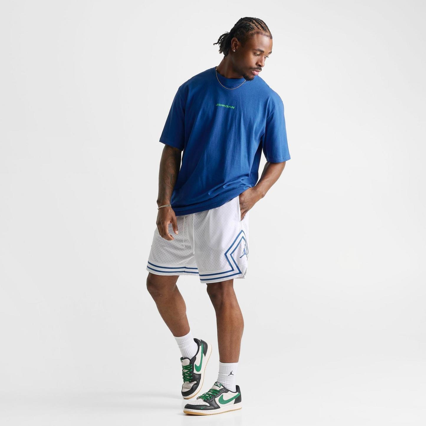 Men's Jordan Sport Dri-FIT Mesh Diamond Shorts - White/True Blue/True Blue - view 2