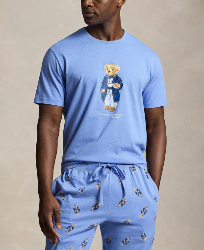 Polo Ralph Lauren Men's Short-Sleeve T-Shirt and Jogger Pants, 2-Piece Set - Harbor Island Blue/ Morning Robe Bear