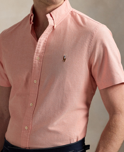 Polo Ralph Lauren Men's Classic-Fit Short-Sleeve Oxford Shirt - Kona Orange