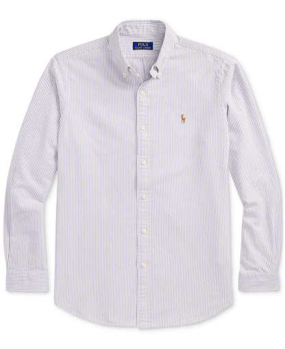 Polo Ralph Lauren Men's Classic-Fit Oxford Shirt - Thistle/White Stripe