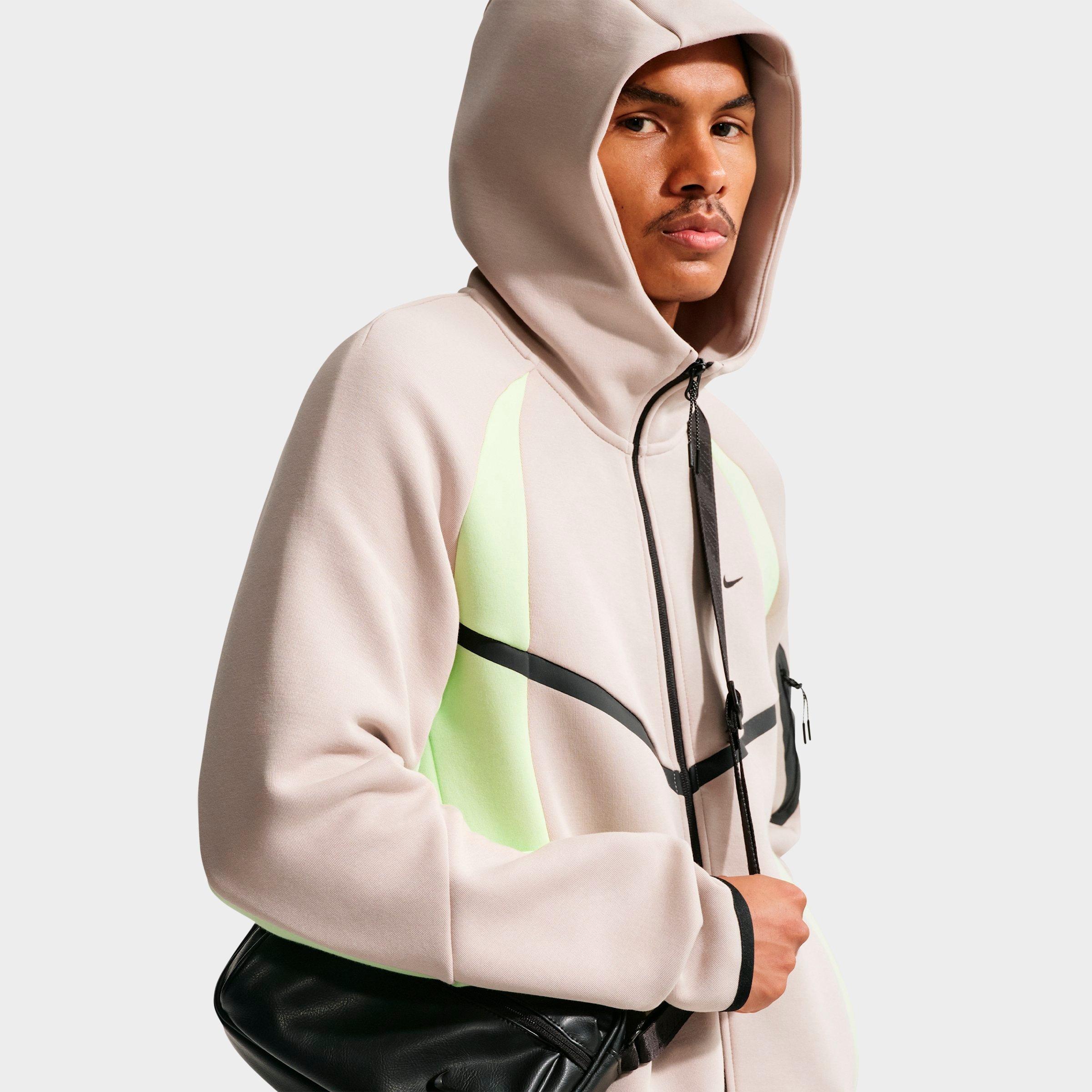 Men's Nithtke Tech Fleece Pro Windrunner Full-Zip Jacket - Cream II/Light Liquid Lime/Black