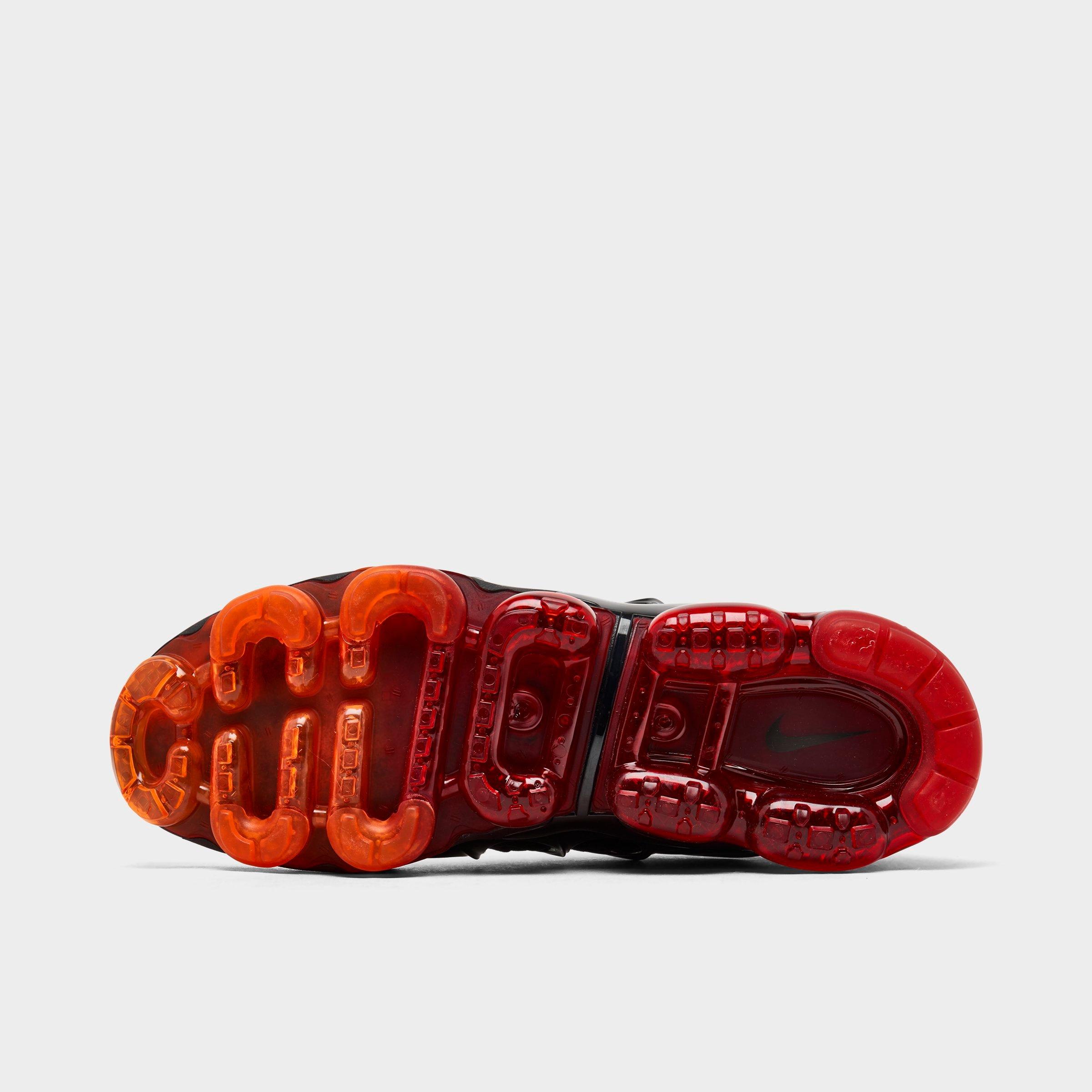 Men's Nithtke Air VaporMax Plus Running Shoes - Part 1 - Black/Light Smoke Grey/Magma Orange - Bottom view