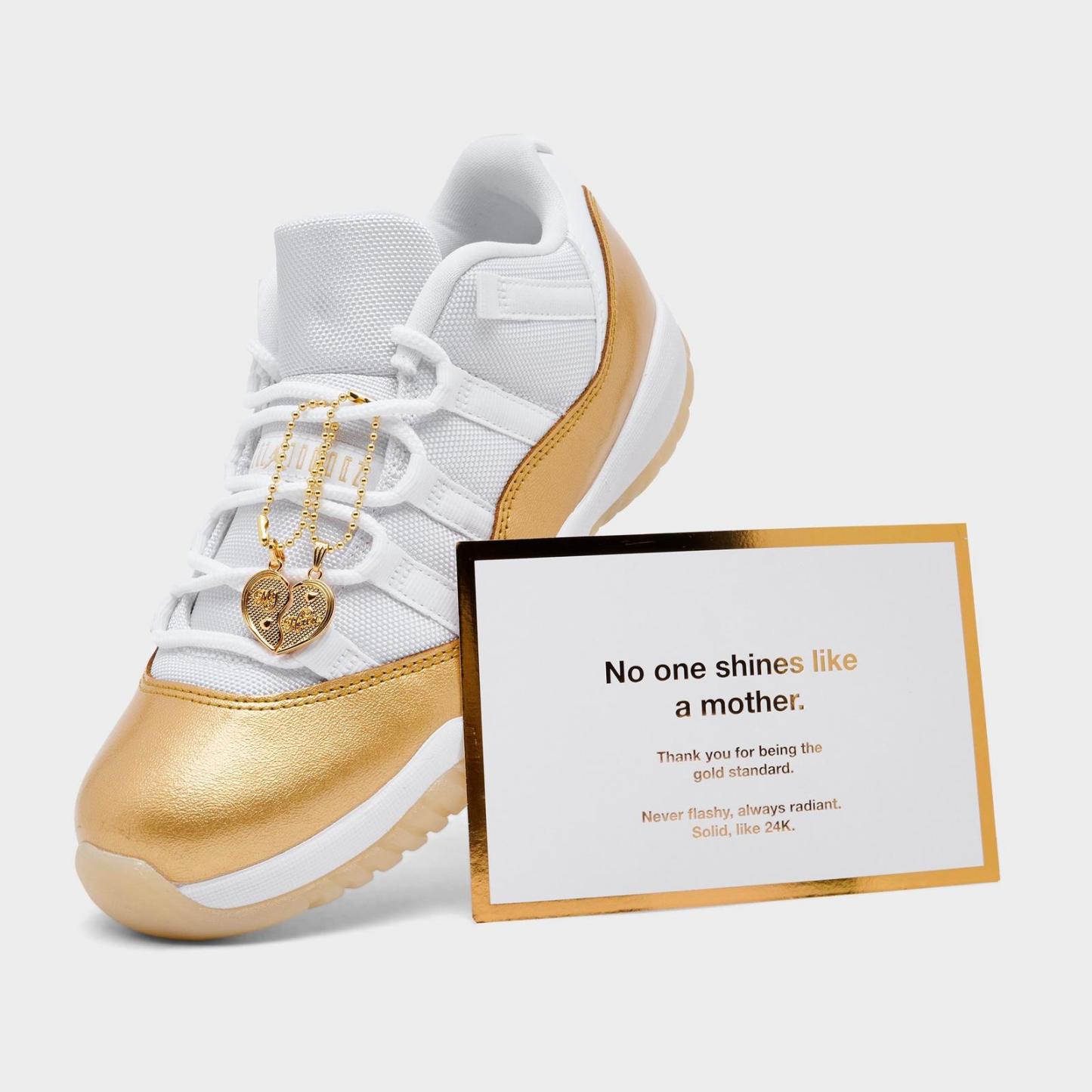 Women's Air Jordan Retro 11 Low Basketball Shoes - White/Metallic Gold/Team Gold - view 3