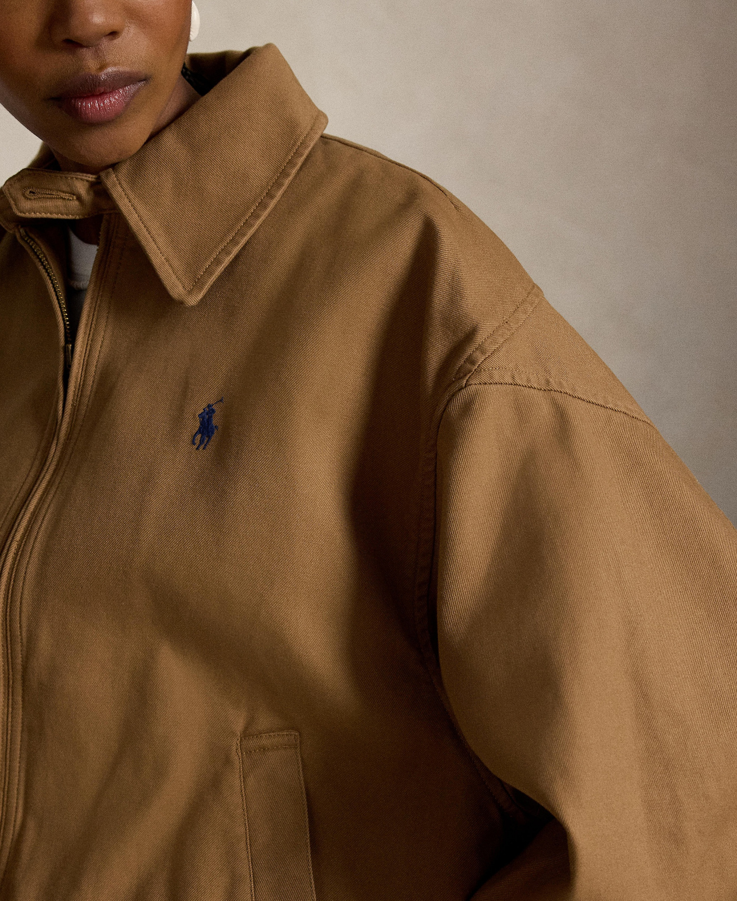 Polo Ralph Lauren Women's Long-Sleeve Bomber Jacket - Tan