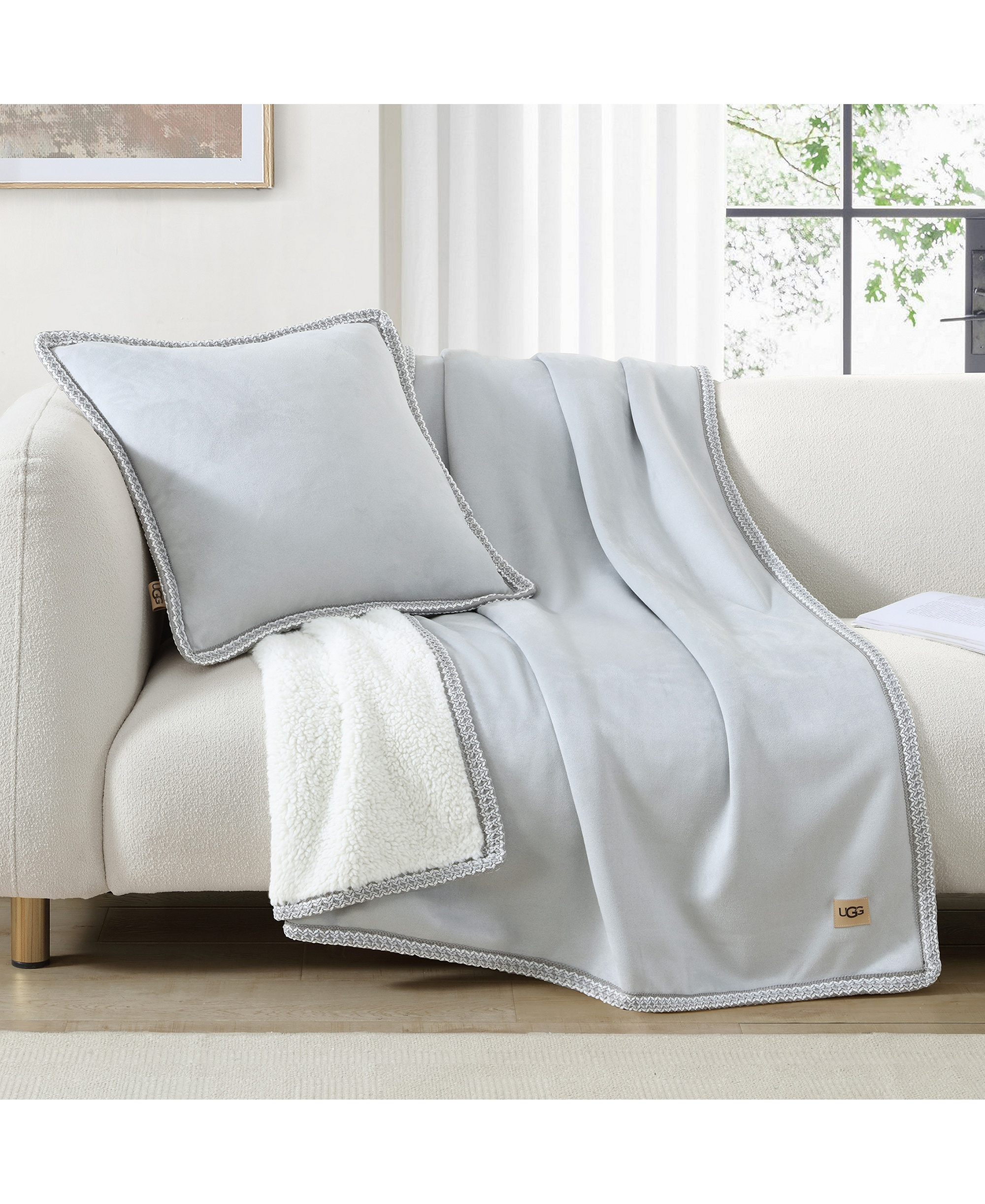 Kirkwood UGG Braid Decorative Pillow, 20" x 20" - Gray Violet