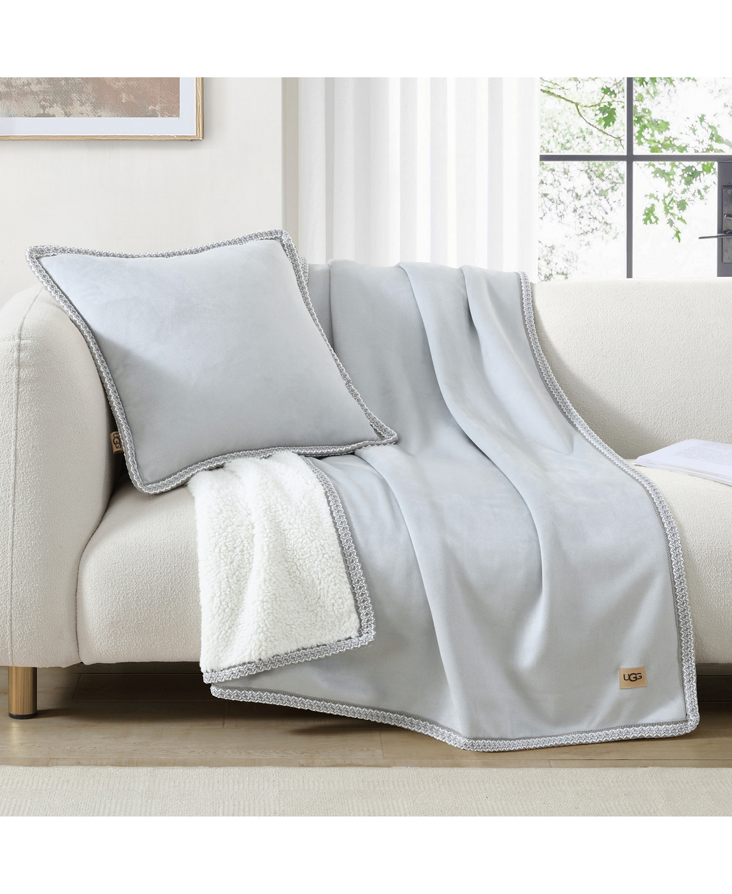 Kirkwood UGG Braid Decorative Pillow, 20" x 20" - Gray Violet
