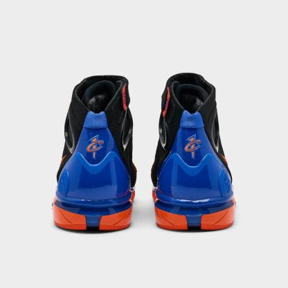 Men's Nithtke Air Zoom Huarache 2K4 PE Penny Hardaway Basketball Shoes - Black/Varsity Royal/Safety Orange - Back view