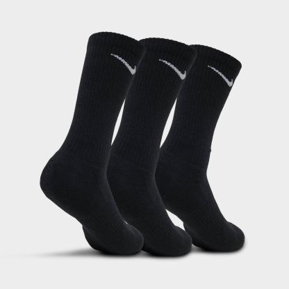 Nithtke Everyday Cushioned Training Crew Socks (3-Pack) - Black/White