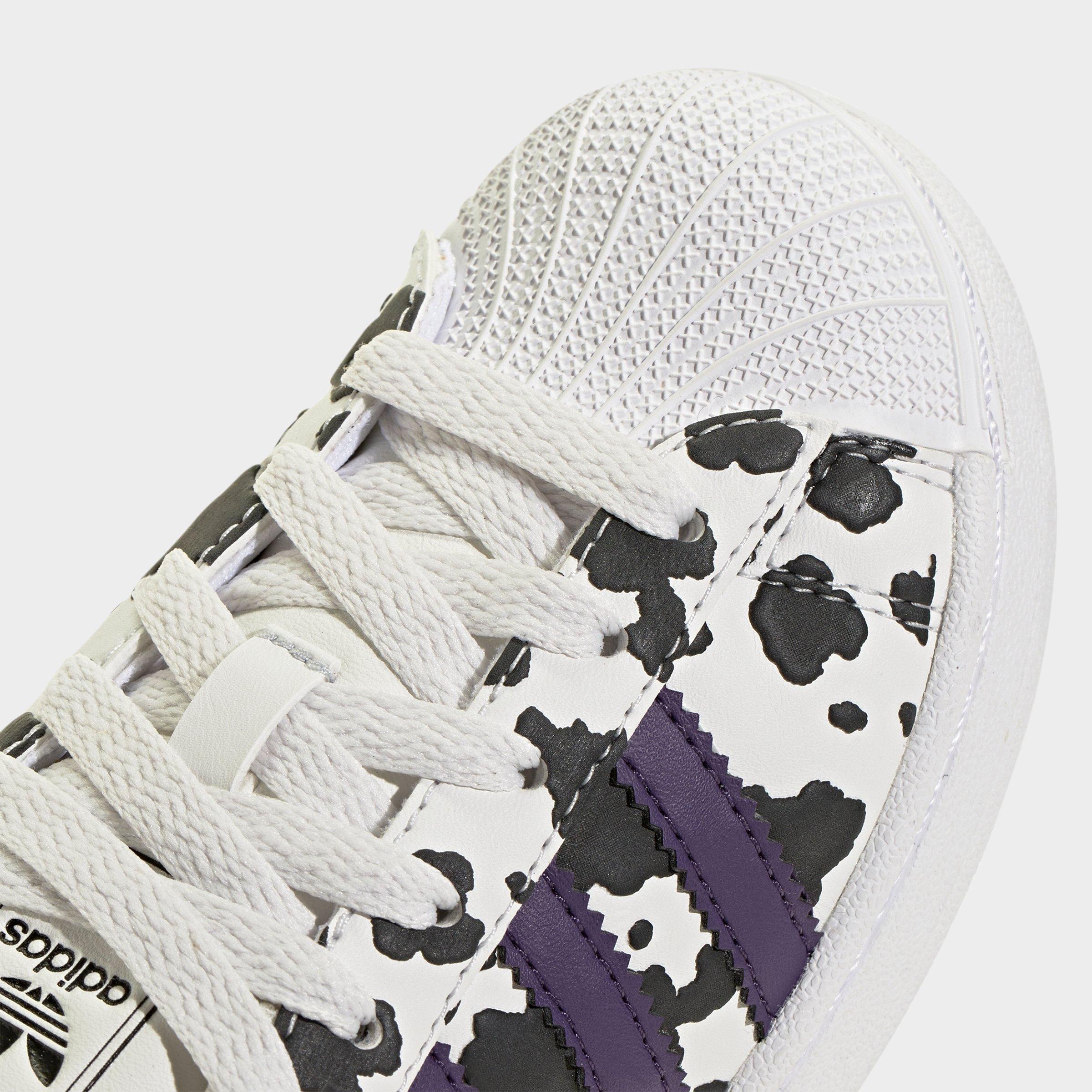 Little Kids' adidas Originals Superstar II Casual Shoes - Crystal White/Violet/Cloud White - Detail shot