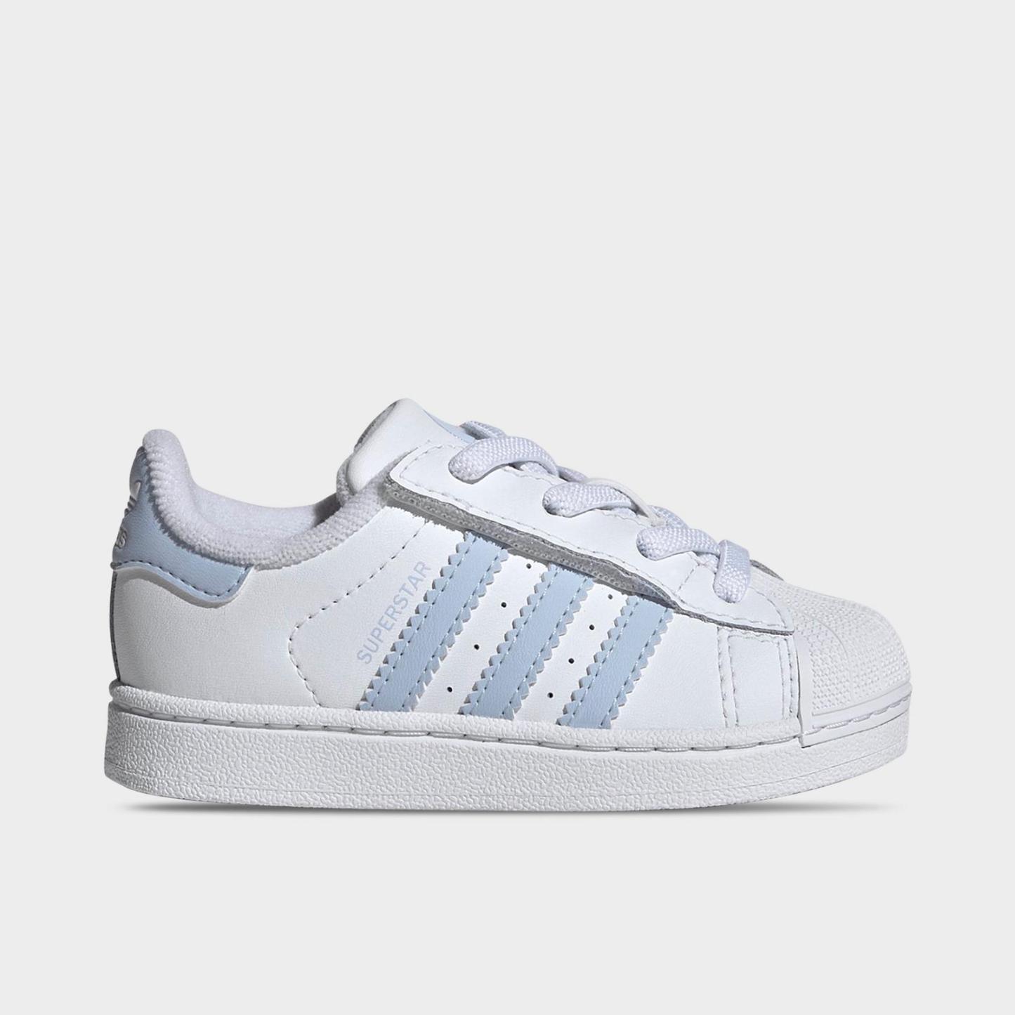 Kids' Toddler adidas Originals Superstar Casual Shoes - White/Crystal Sky/White - view 1