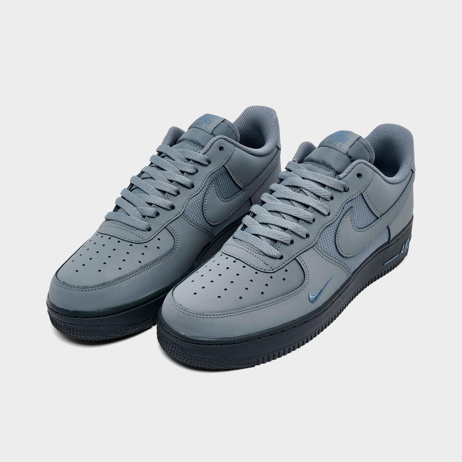 Men's Nike Air Force 1 '07 LV8 Casual Shoes - Smoke Grey/Anthracite/Metallic Silver/Diffused Blue