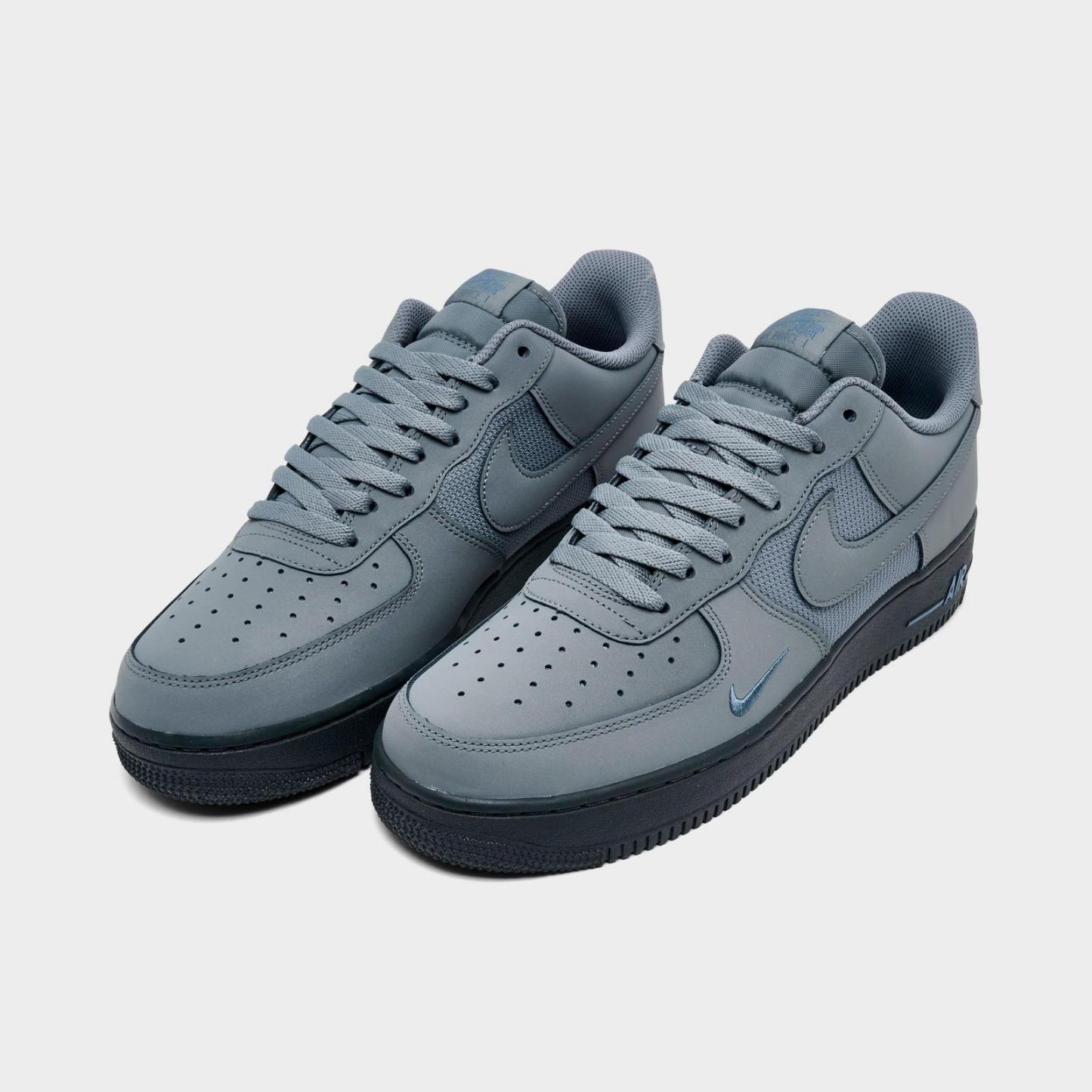 Men's Nike Air Force 1 '07 LV8 Casual Shoes - Smoke Grey/Anthracite/Metallic Silver/Diffused Blue