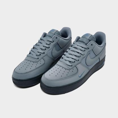 Men's Nike Air Force 1 '07 LV8 Casual Shoes - Smoke Grey/Anthracite/Metallic Silver/Diffused Blue