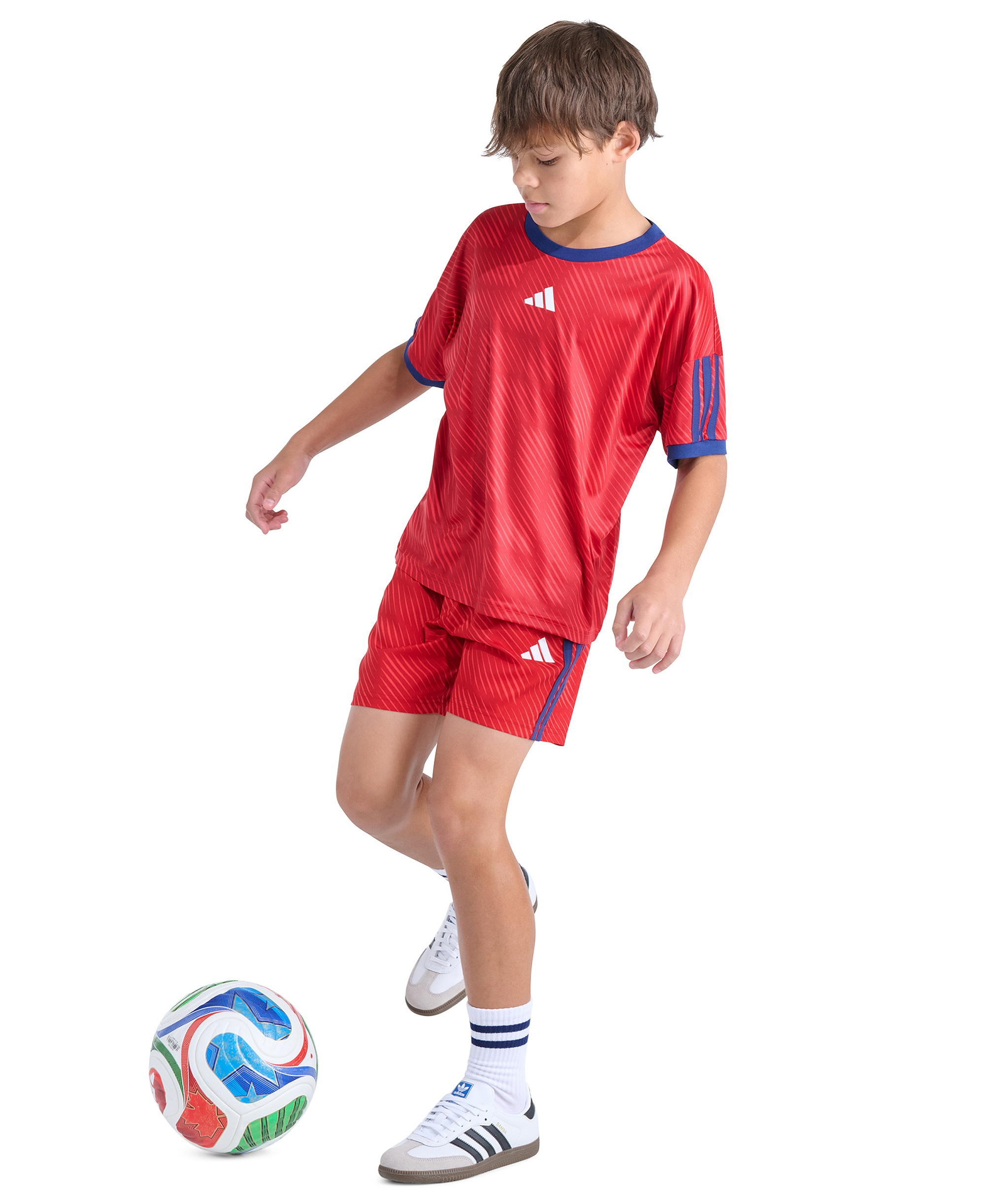 adidas Boys' 8-20 World Soccer Pull-on Shorts - Bright Red