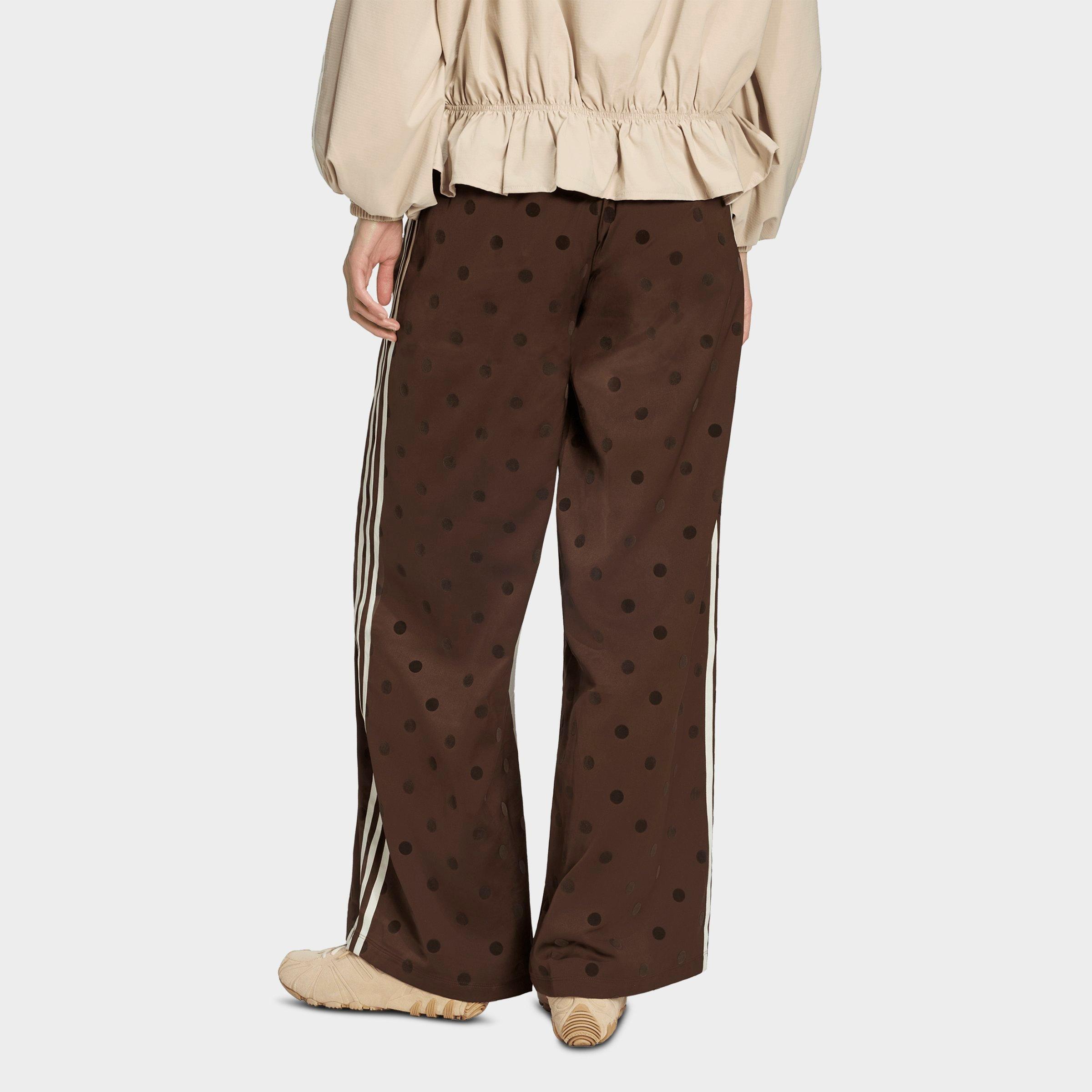 Women's adidas Originals Firebird Polka Dot Satin Wide-Leg Track Pants - Auburn